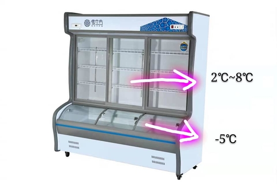 Restaurant Barbecue Commercial Upright Freezer Glass Door for Food Beverage Dishes