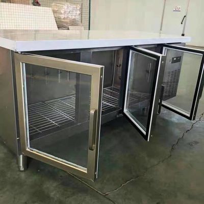 Horizontal Glass Door Stainless Steel Freezers R134A R290A