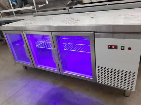 Horizontal Glass Door Stainless Steel Freezers R134A R290A