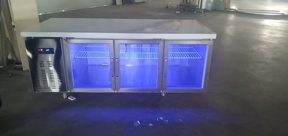 Horizontal Glass Door Stainless Steel Freezers R134A R290A