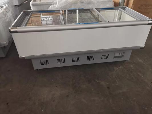 Sliding Door Supermarket Island Freezer Top Opening 500L 18 Cu Ft