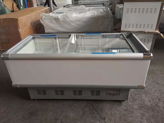 Sliding Door Supermarket Island Freezer Top Opening 500L 18 Cu Ft
