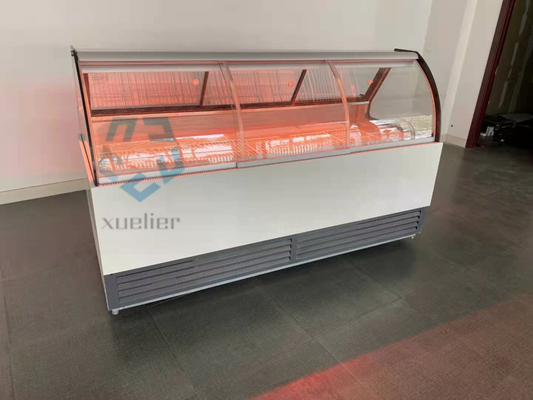 Curved Glass 2m 2.5m Deli Display Freezer Direct Cooling