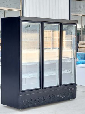 Supermarket Glass Door Upright Fridge 4 Doors 110V To 240V