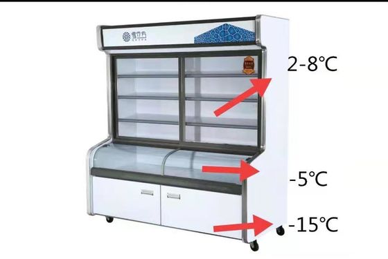 Three temperature order glass door direct cooling refrigerate and preserve cabinet