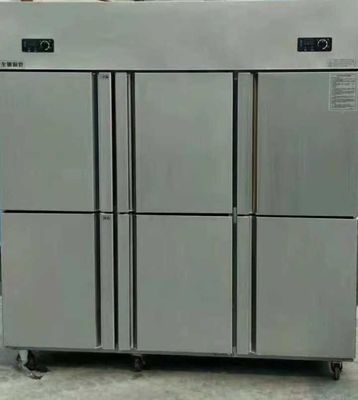 Stainless steel six door meat ice cream fresh-keeping freezer