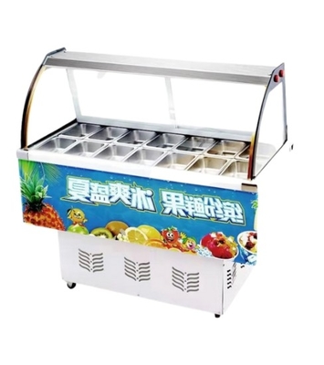 Hot ice cream dipping sauce cabinet display fridge cake display cabinet ice porridge cabinet large capacity multi bucket