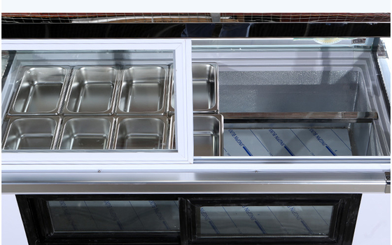 Hot ice cream dipping sauce cabinet display fridge cake display cabinet ice porridge cabinet large capacity multi bucket
