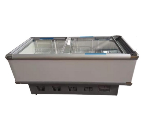 2 Meters Double Door Refrigerator Commercial Large Capacity Horizontal Supermarket Refrigerator