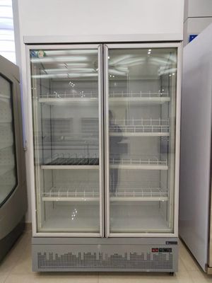 Double door glass door stainless steel air-cooled large capacity beverage cabinet