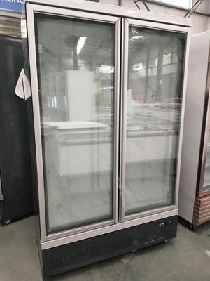 Double door glass door stainless steel air-cooled large capacity beverage cabinet