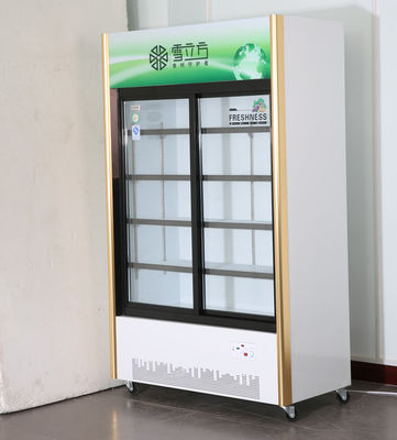 2/3 Sliding Door Beverage Commercial Display Cabinets Green Series Air Cooled