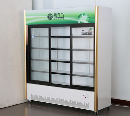 2/3 Sliding Door Beverage Commercial Display Cabinets Green Series Air Cooled