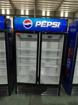 Commercial Double Glazed Glass Door Freezer Direct Cooling For Family Supermarket