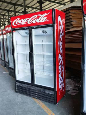 Commercial Two Glass Door Freezer Fridge Adjustable