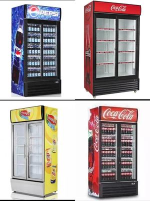 Commercial Two Glass Door Freezer Fridge Adjustable