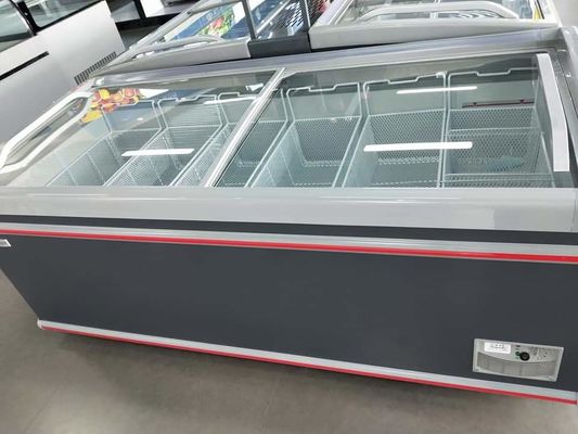 Smooth Glass Door Freezer Refrigerator Supermarket Large Capacity