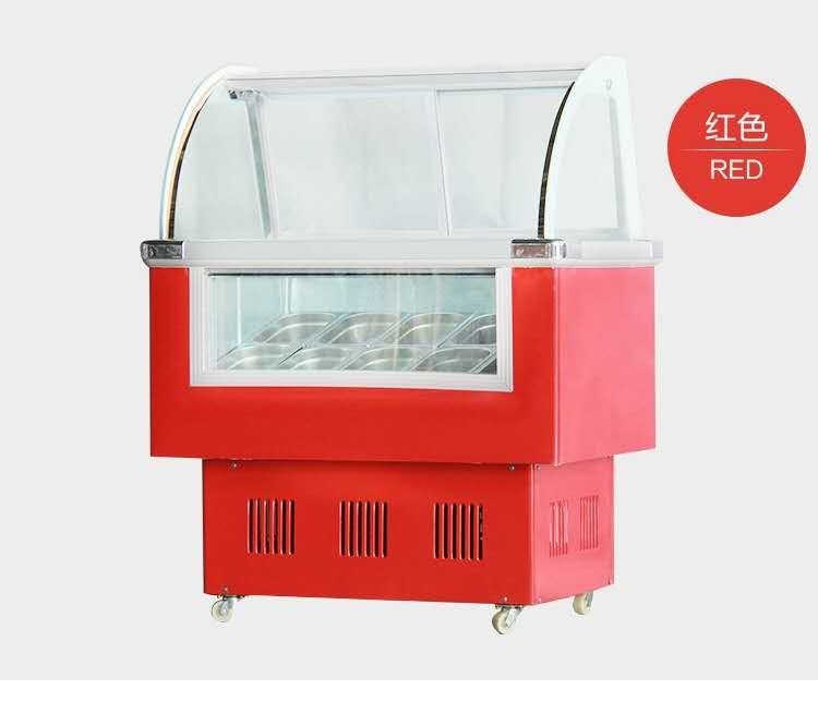 10l Small Glass Door Freezer, Ice Porridge Display Glass Door Freezer, 6barrels Glass Door Display Freezer