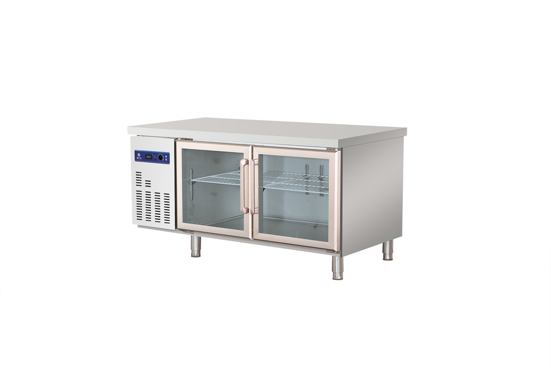 Horizontal Glass Door Stainless Steel Freezers R134A R290A