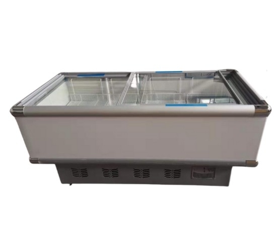 2 Meters Double Door Refrigerator Commercial Large Capacity Horizontal Supermarket Refrigerator