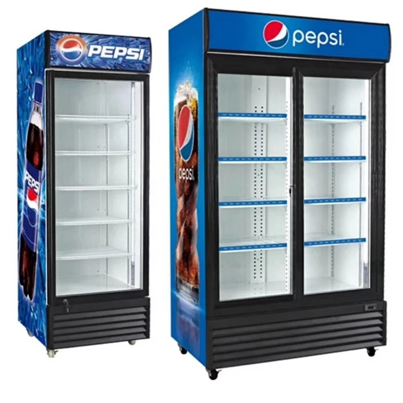 Family Supermarket Commercial Two Glass Door Freezer Fridge Affordable